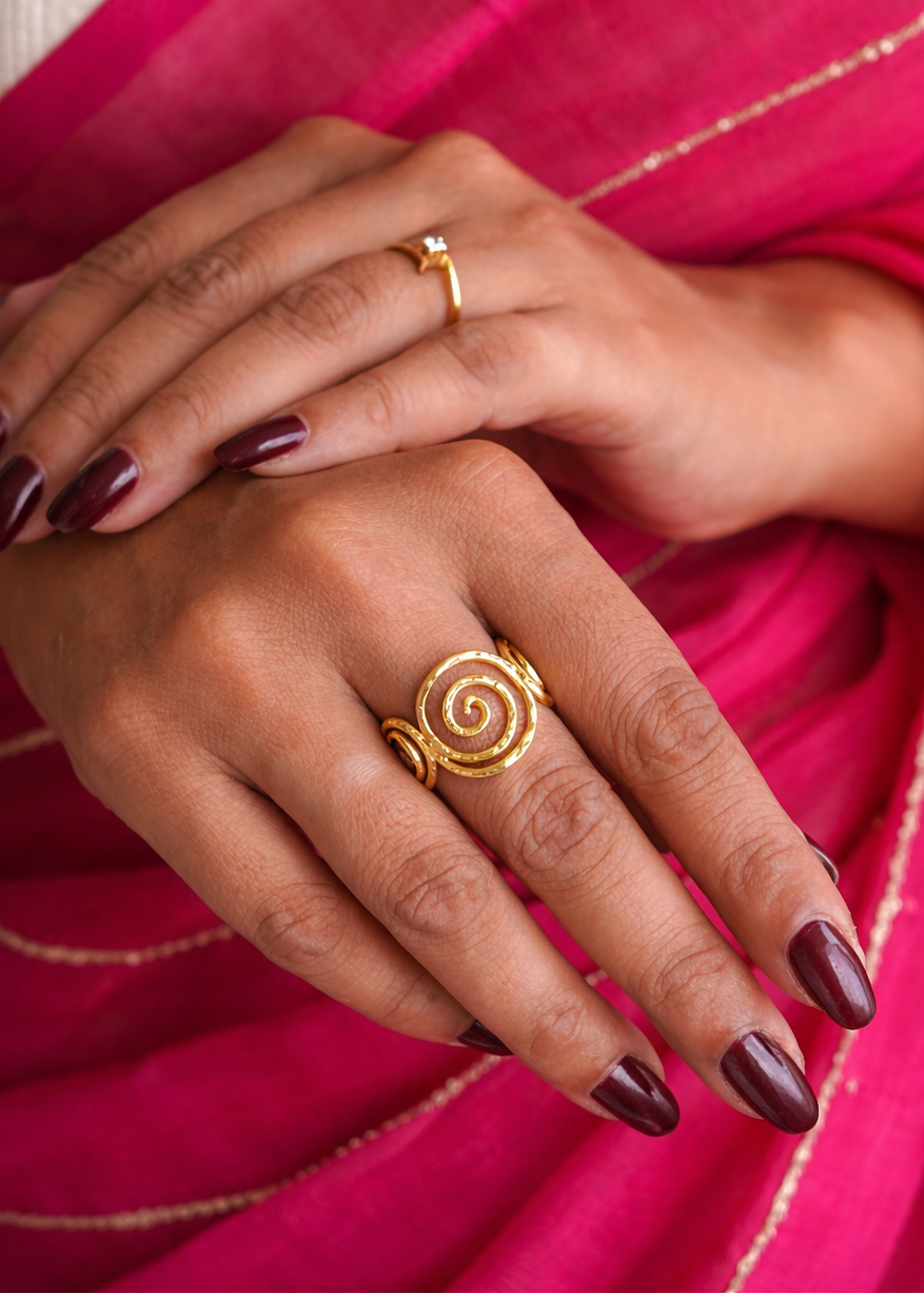 Aureva Spiral Brass Ring