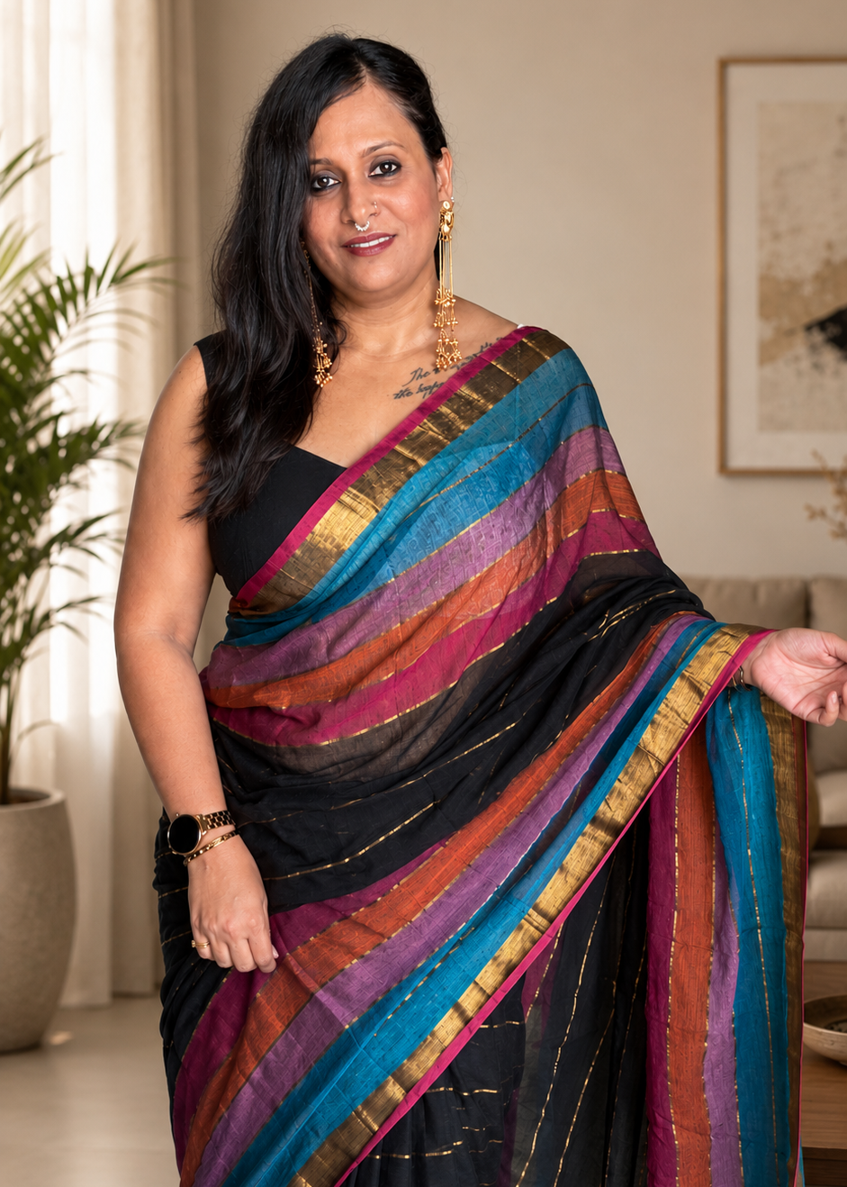 Rangrekha Mul Cotton Saree
