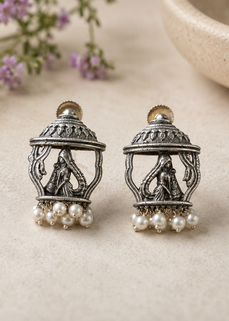 Jharokha Pearl Earrings