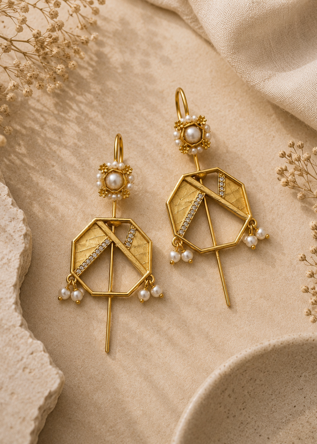 Noor Kites Ear Pins (White)