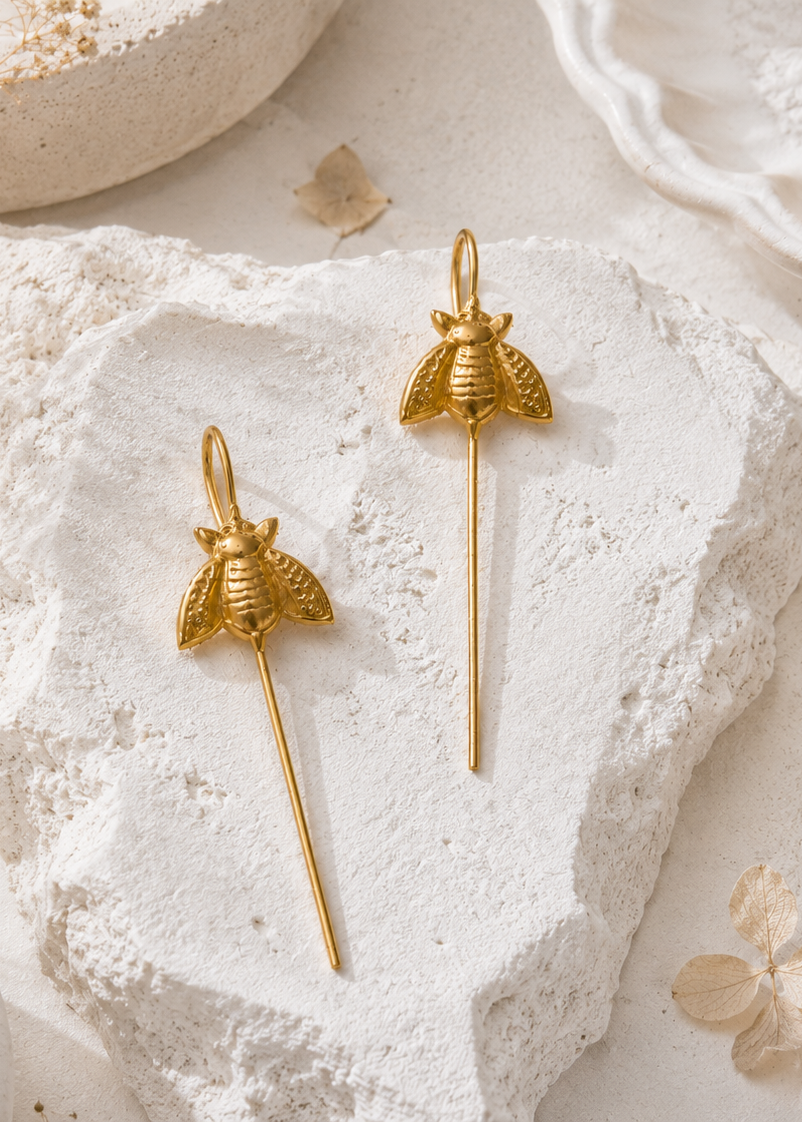 Bhramar Handmade Brass Ear Pin