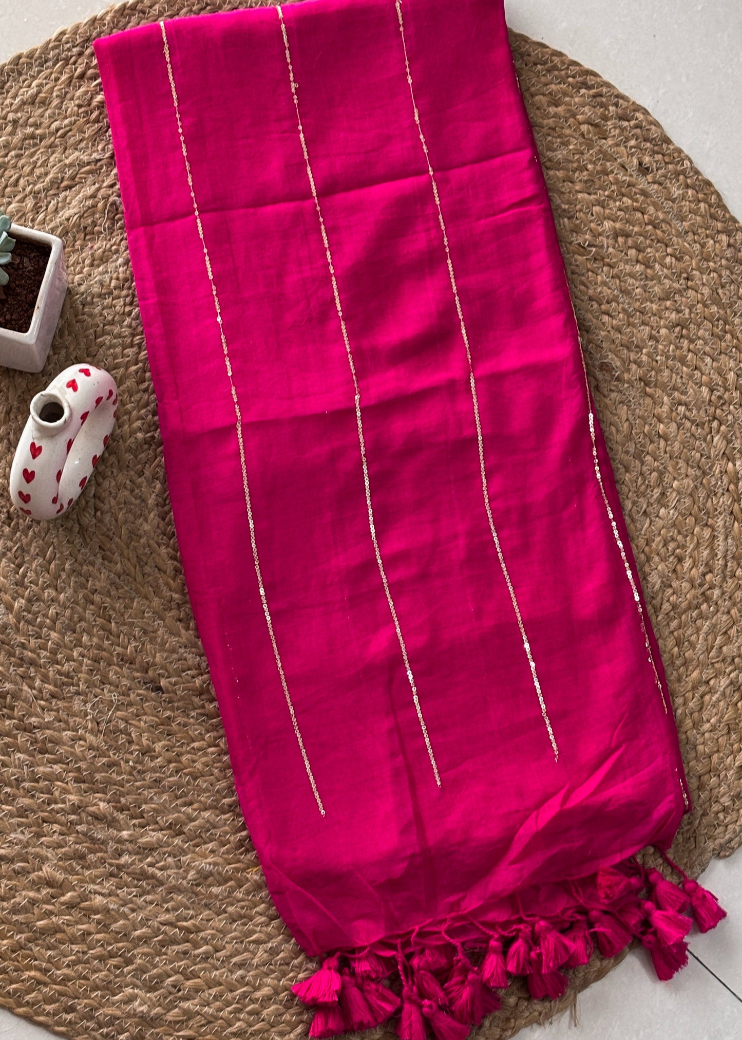 Gulabi Noor Mul Cotton Saree