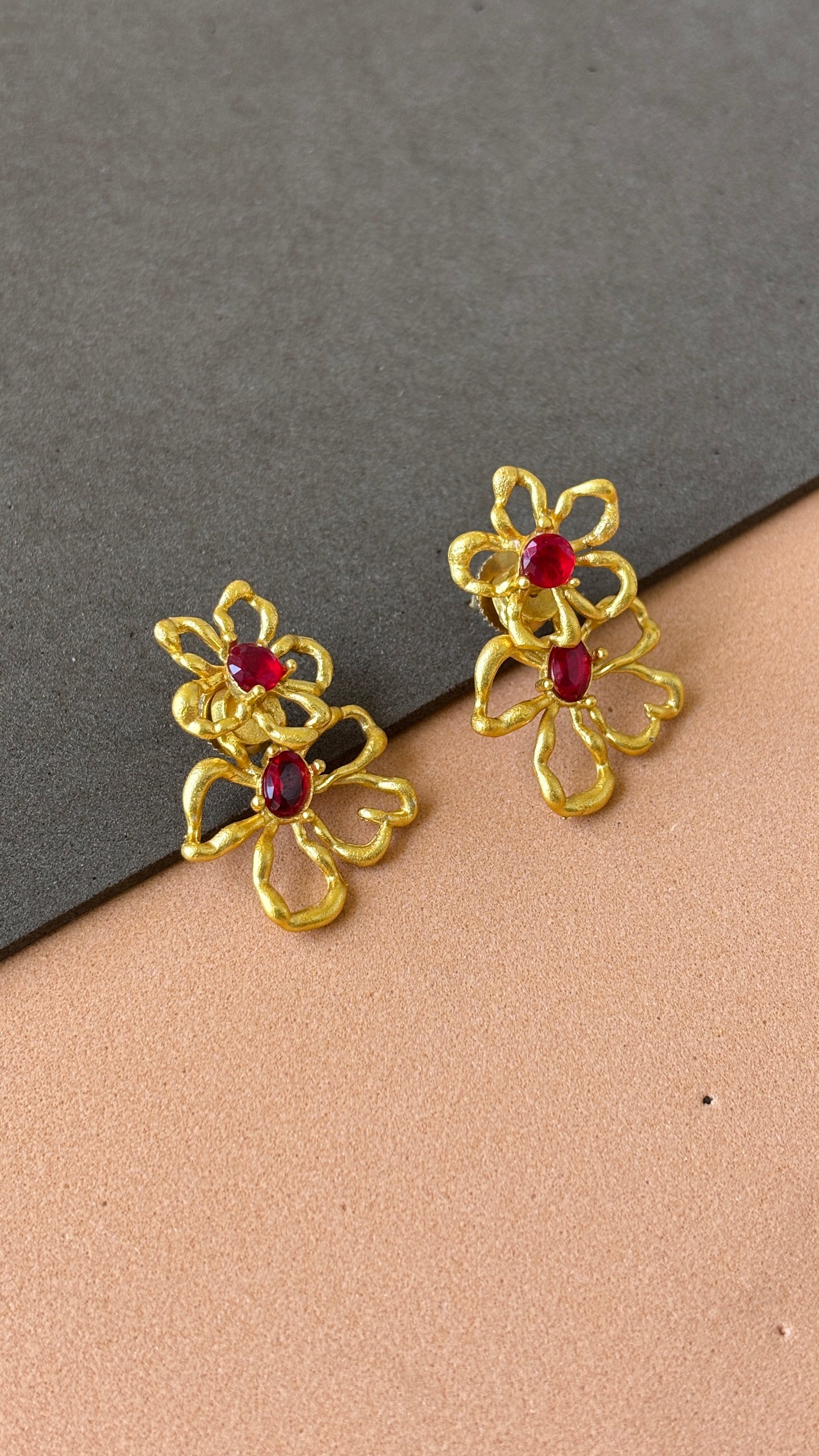 Scarlet Bloom Ear Ring