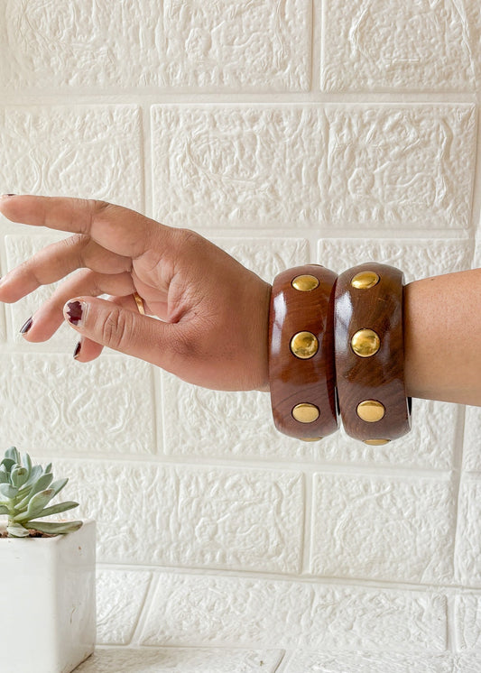 Ziya Dome Wooden Bangle (1 Pc)