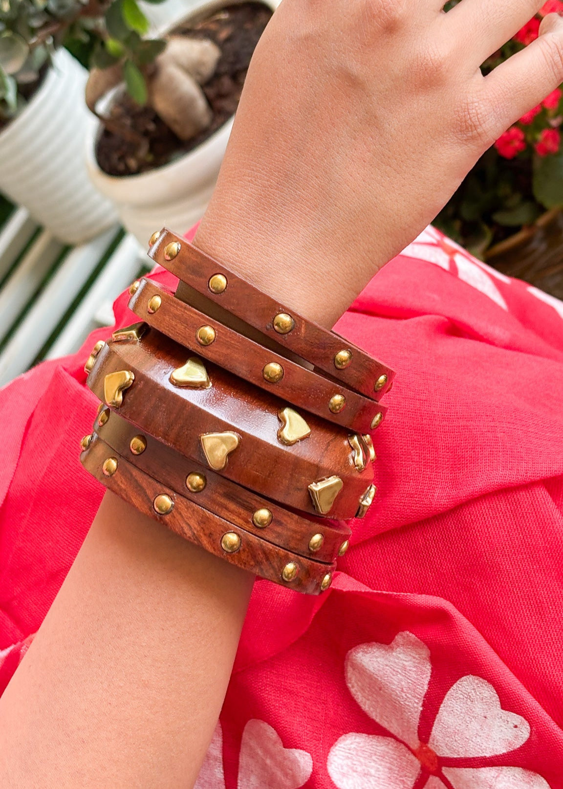 Rustic Hearts Bangle Stack