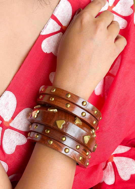 Rustic Hearts Bangle Stack
