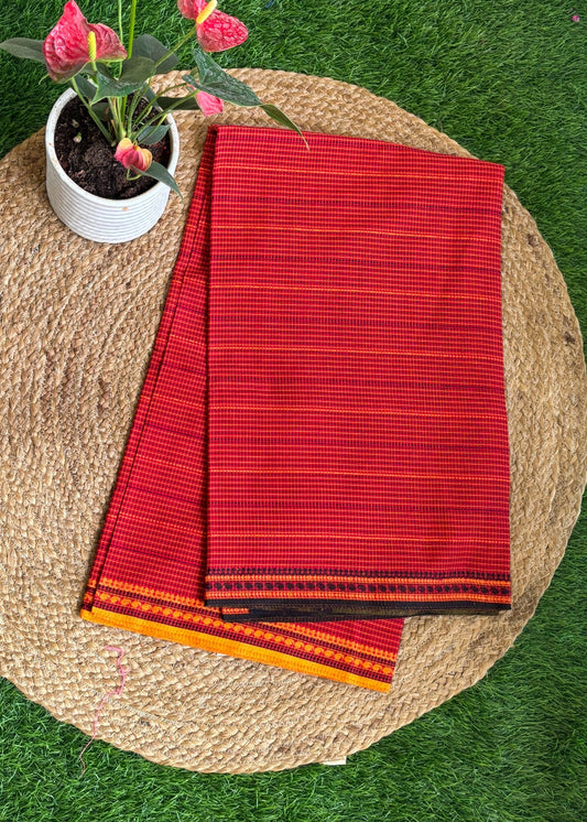 Chitralekha Dhonekhali (Vermilion & Black)