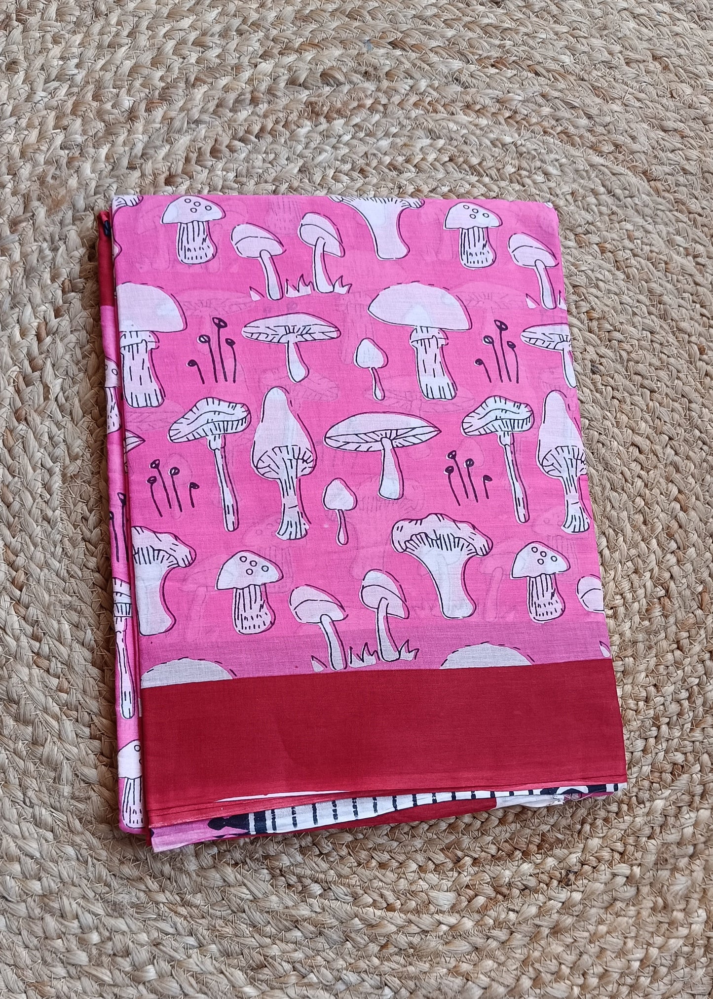 Pink Mushroom Print Mul