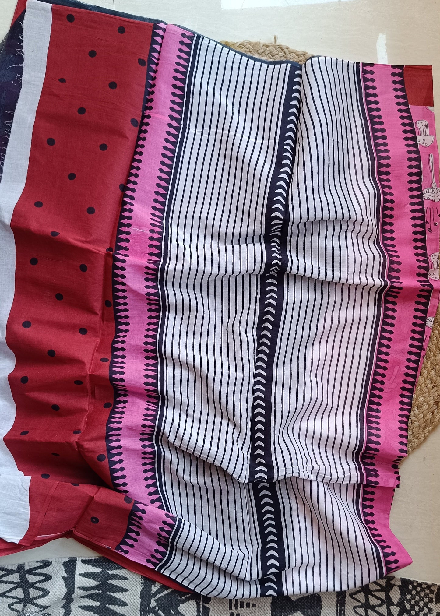 Pink Mushroom Print Mul