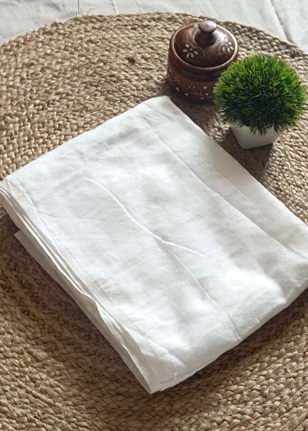 White Self Work jamdani