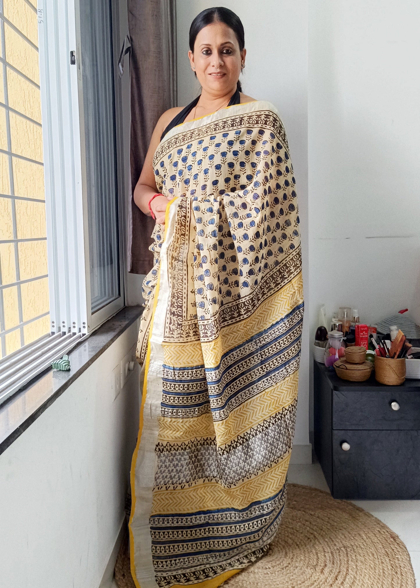 Sondhi Mitti - Linen Cotton Saree
