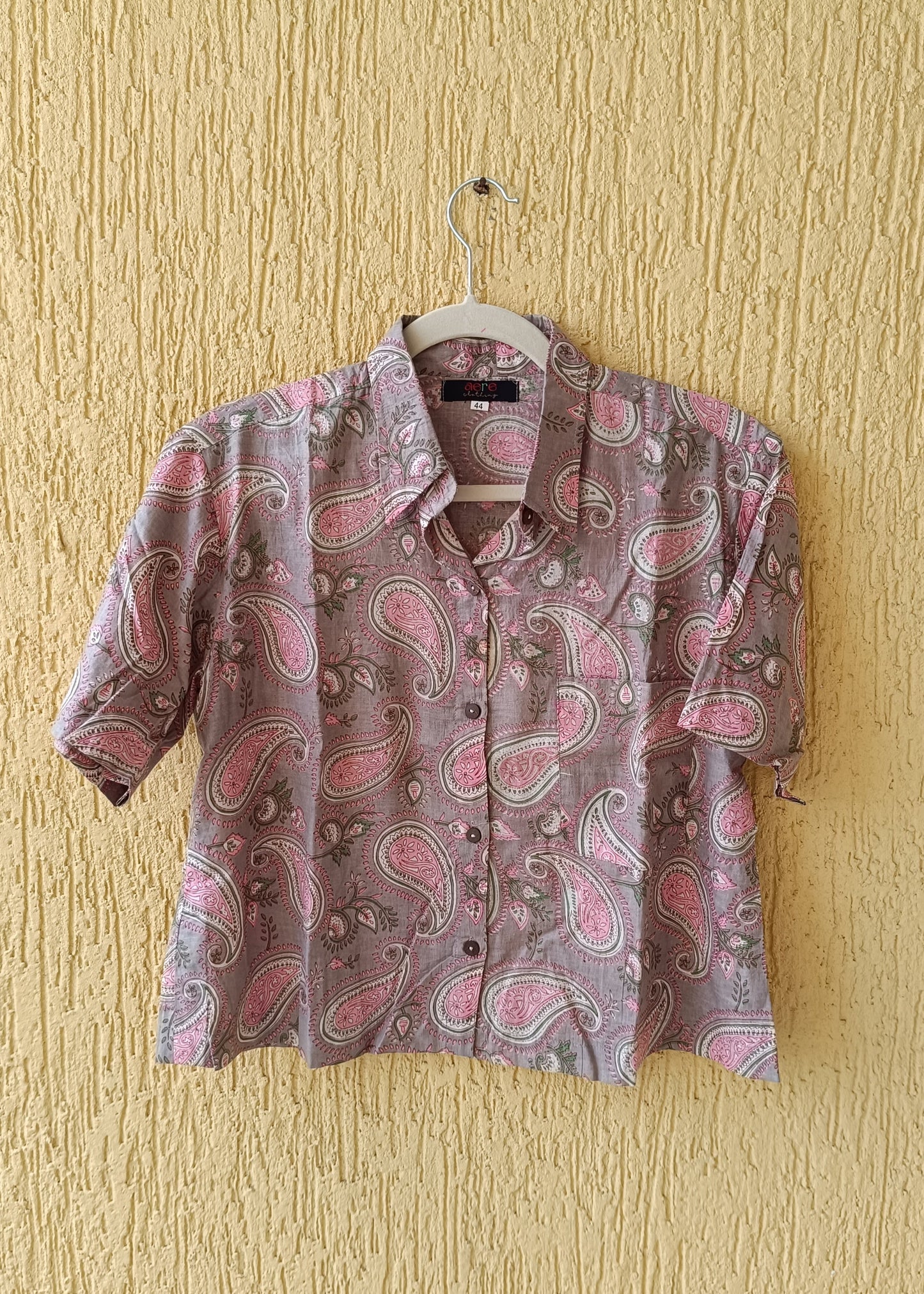 Kaava Block Print Crop Shirt