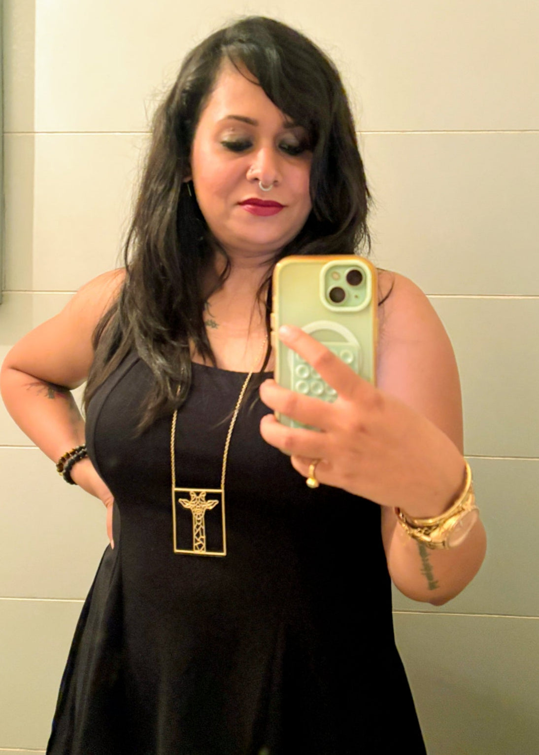 Zira Brass Pendant Neck Piece