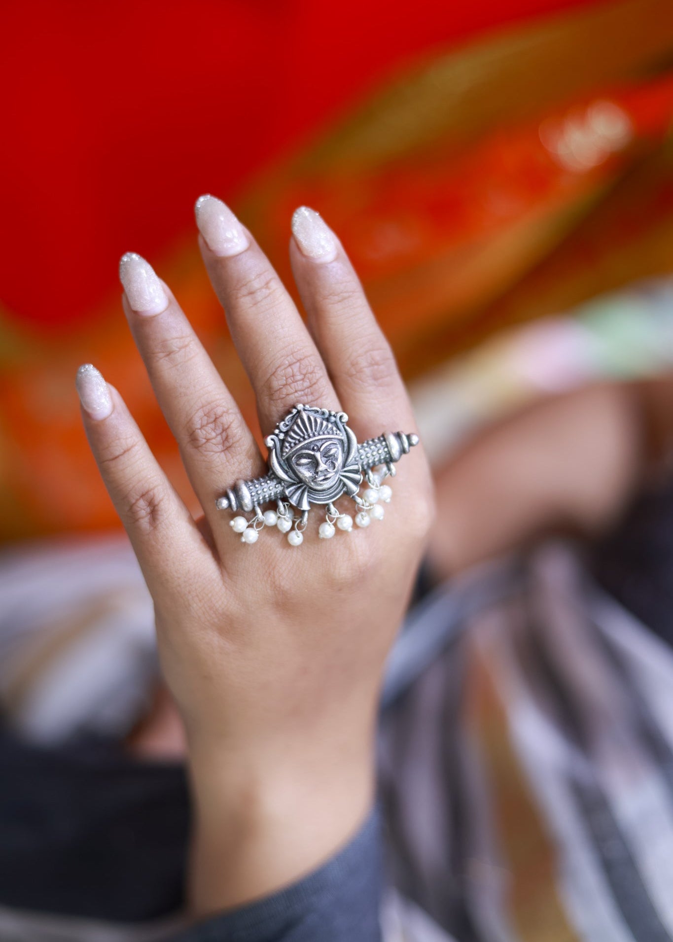 Chandmukhi Silver Replica Ring
