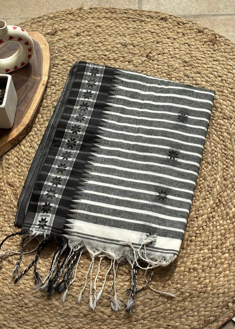 Iravati Handloom White & Black