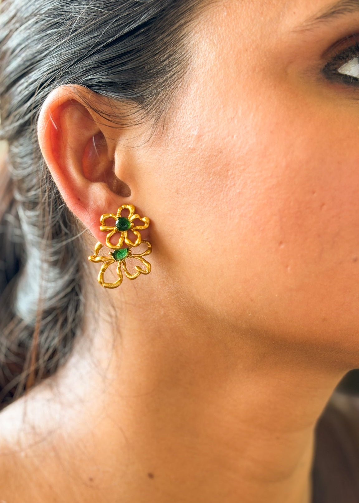 Scarlet Bloom Ear Ring