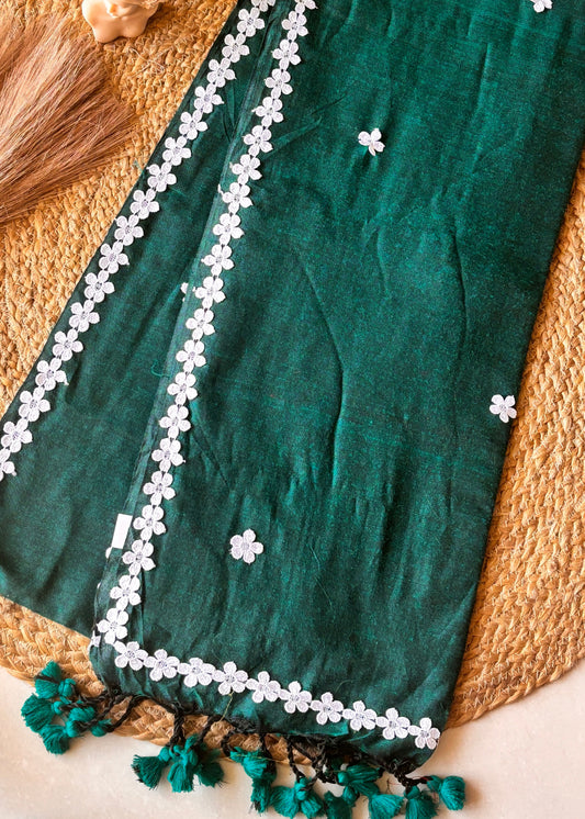 Nayantara Khadi Teal Green