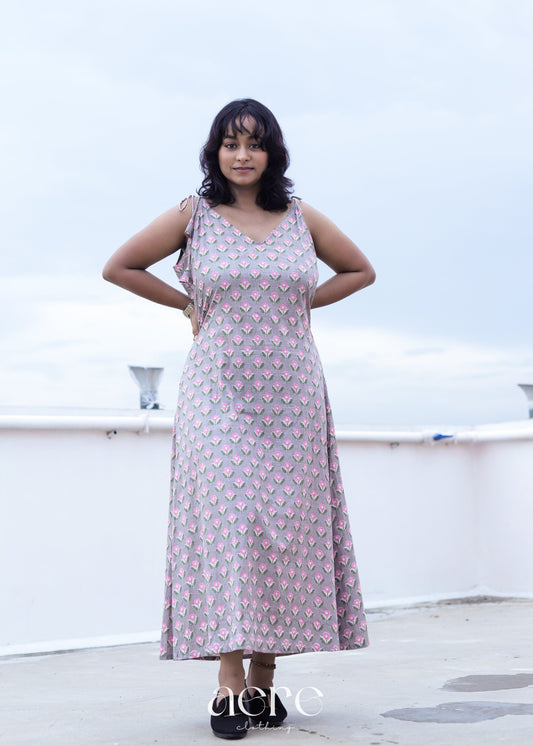 Phoolkari Tie Strap Dress