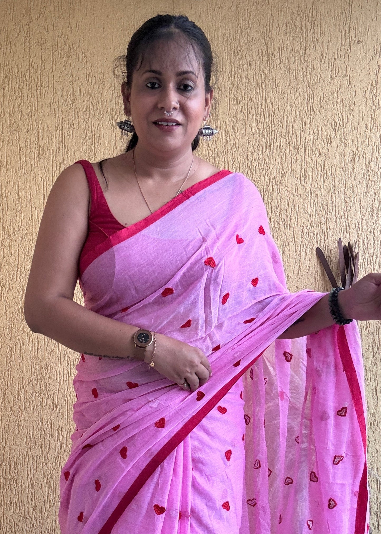 Dilika Mul Saree Pink
