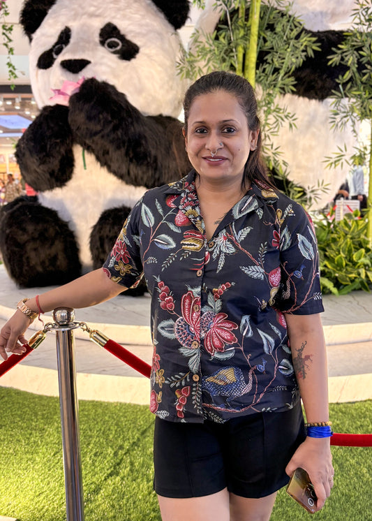 Baagheecha Cotton Cuban Collar Shirt