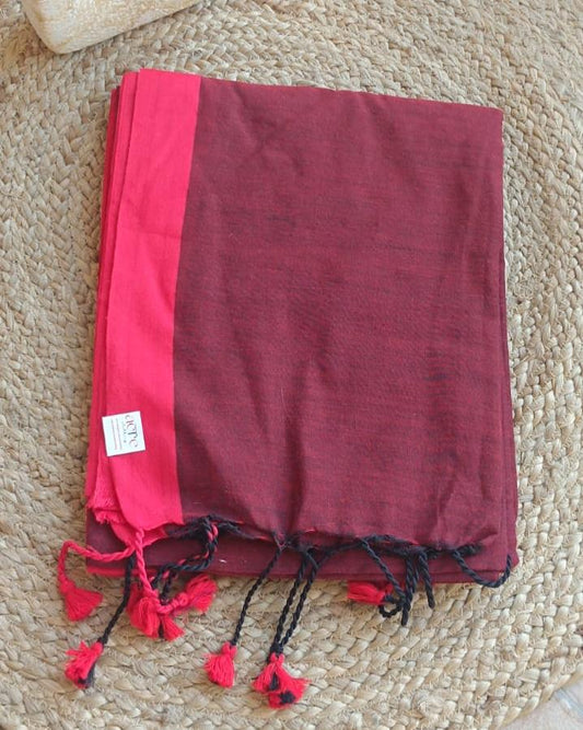 Cotton Inchi Border Khadi Saree