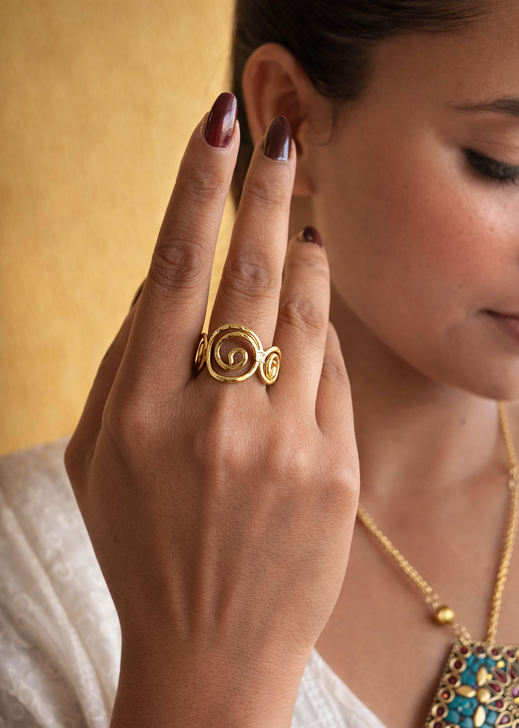 Aureva Spiral Brass Ring