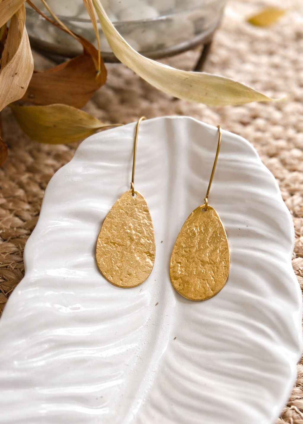 Aurielle Hammered Drop Earrings