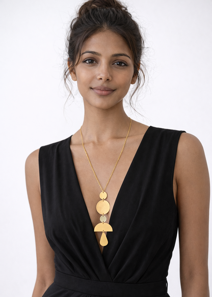 Solara Geometric Pendant Necklace