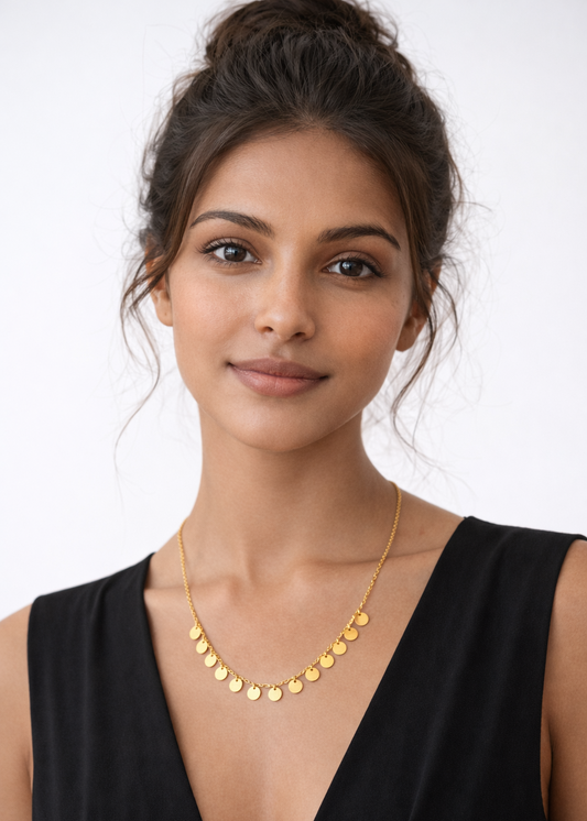 Luna Coin Charm Necklace