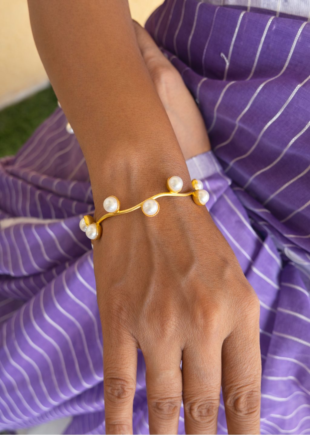 Pearl Orbit Adjustable Bangles