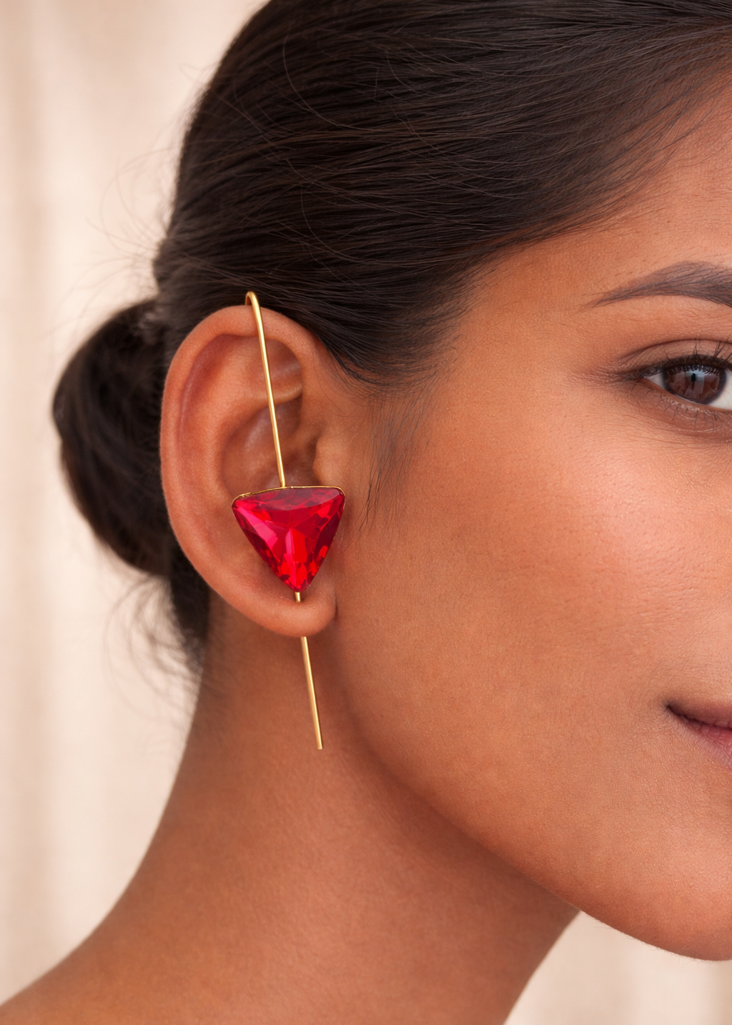 Astra Edge Ear Pin – Ruby Red