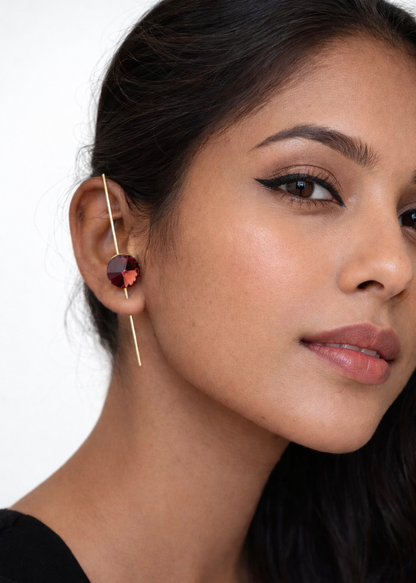 Astra Crystal Wine Ear Pin