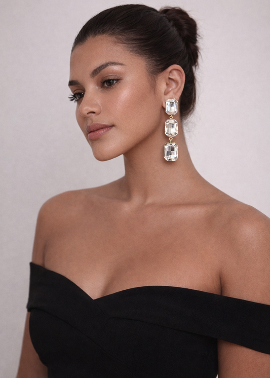 Astra Cascade Earrings White