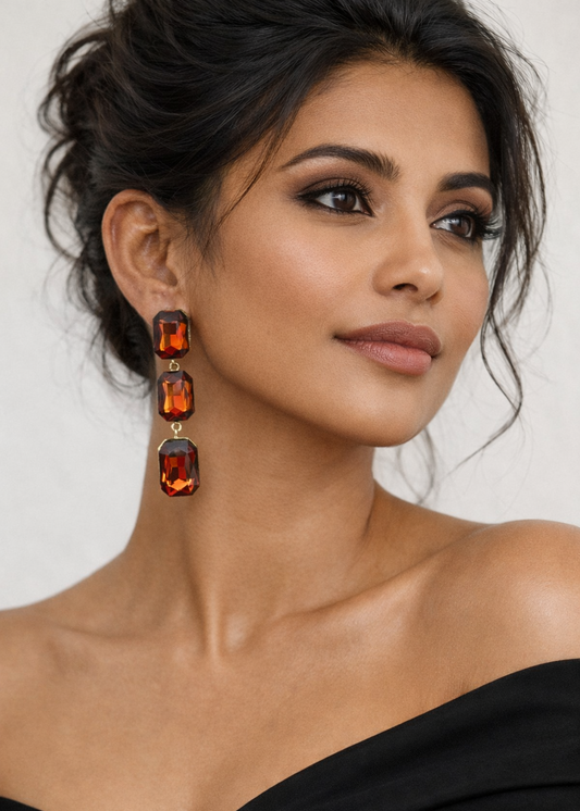 Astra Cascade Earrings Wine