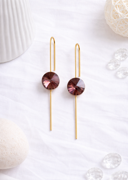 Astra Crystal Wine Ear Pin