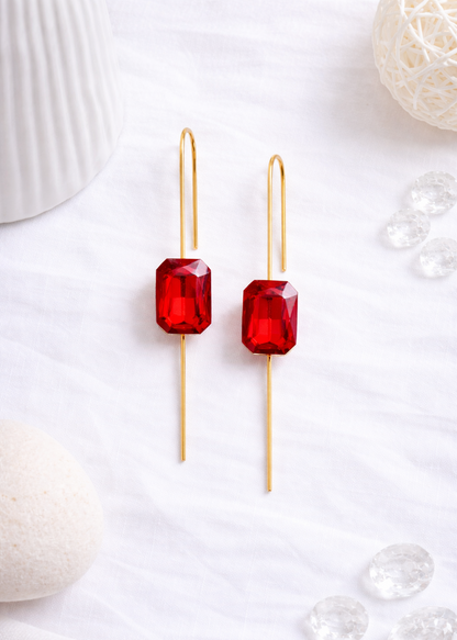 Astra Prism Ear Pin – Ruby Red