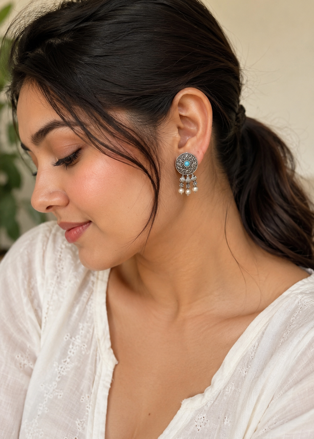 Noorika Stone Drop Earrings