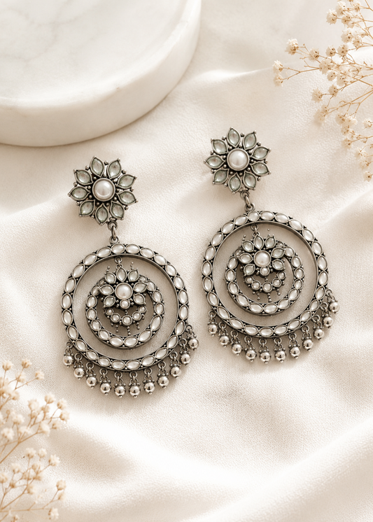 Noor Mahal Chandbali Earrings