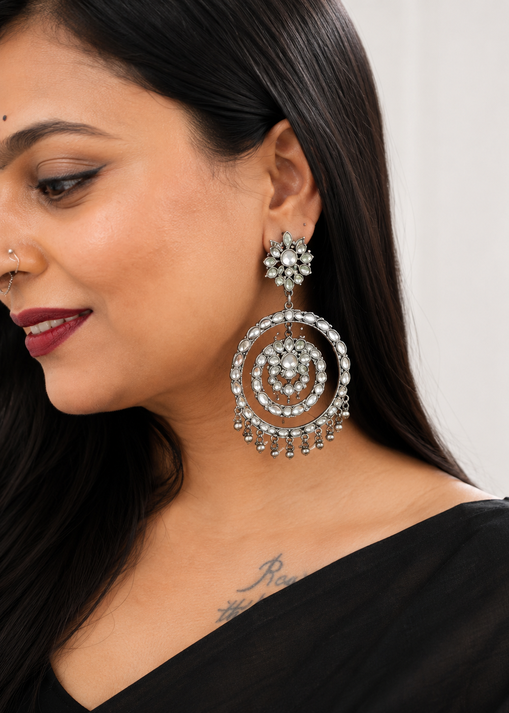 Noor Mahal Chandbali Earrings