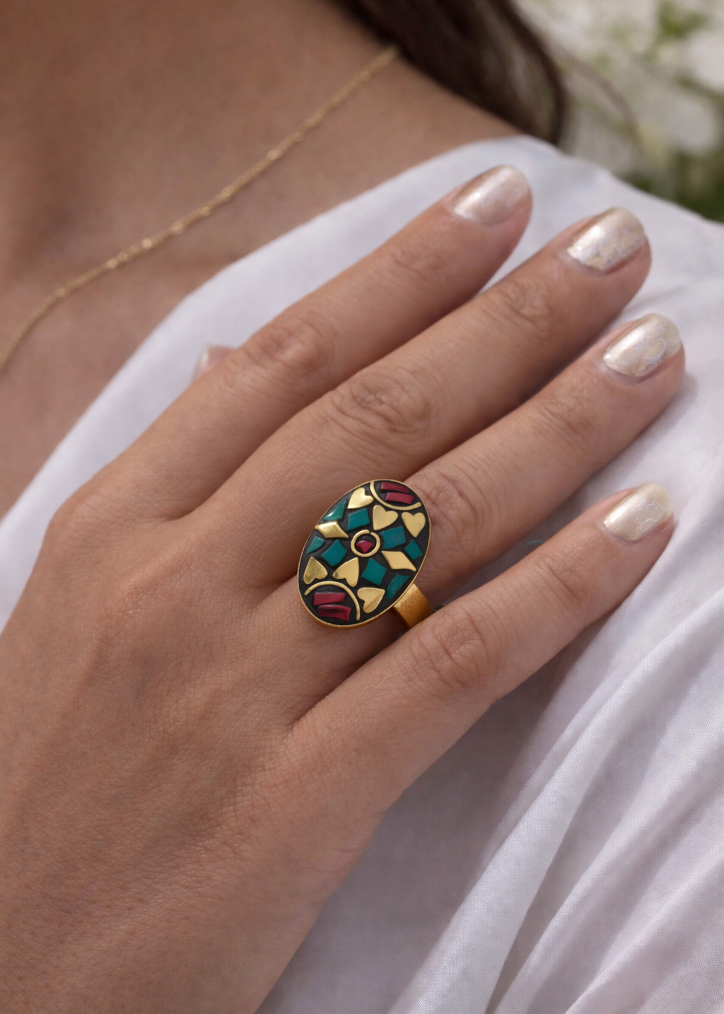 Satrangi Afghani Ring