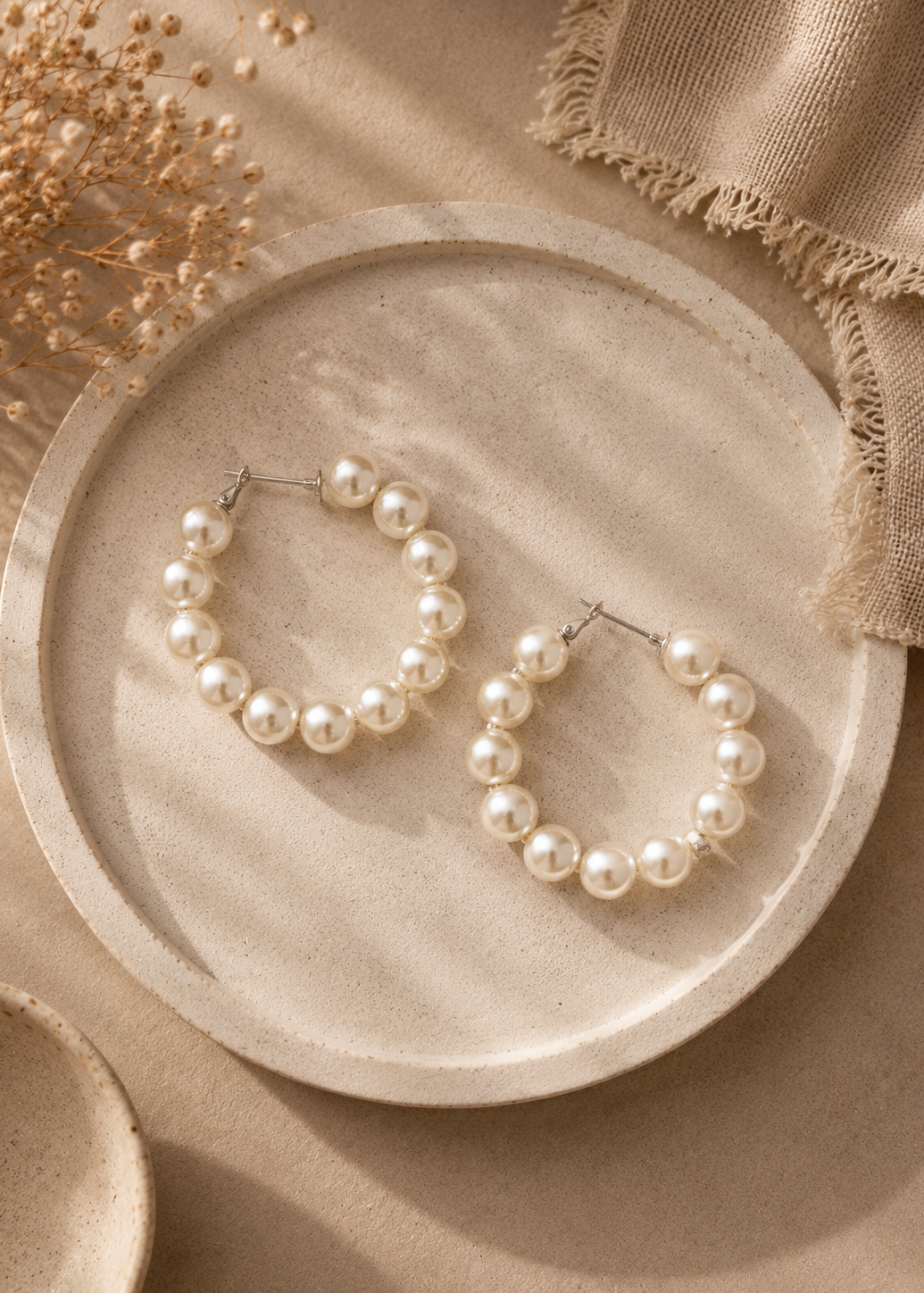 Pearl Halo Hoop Earrings