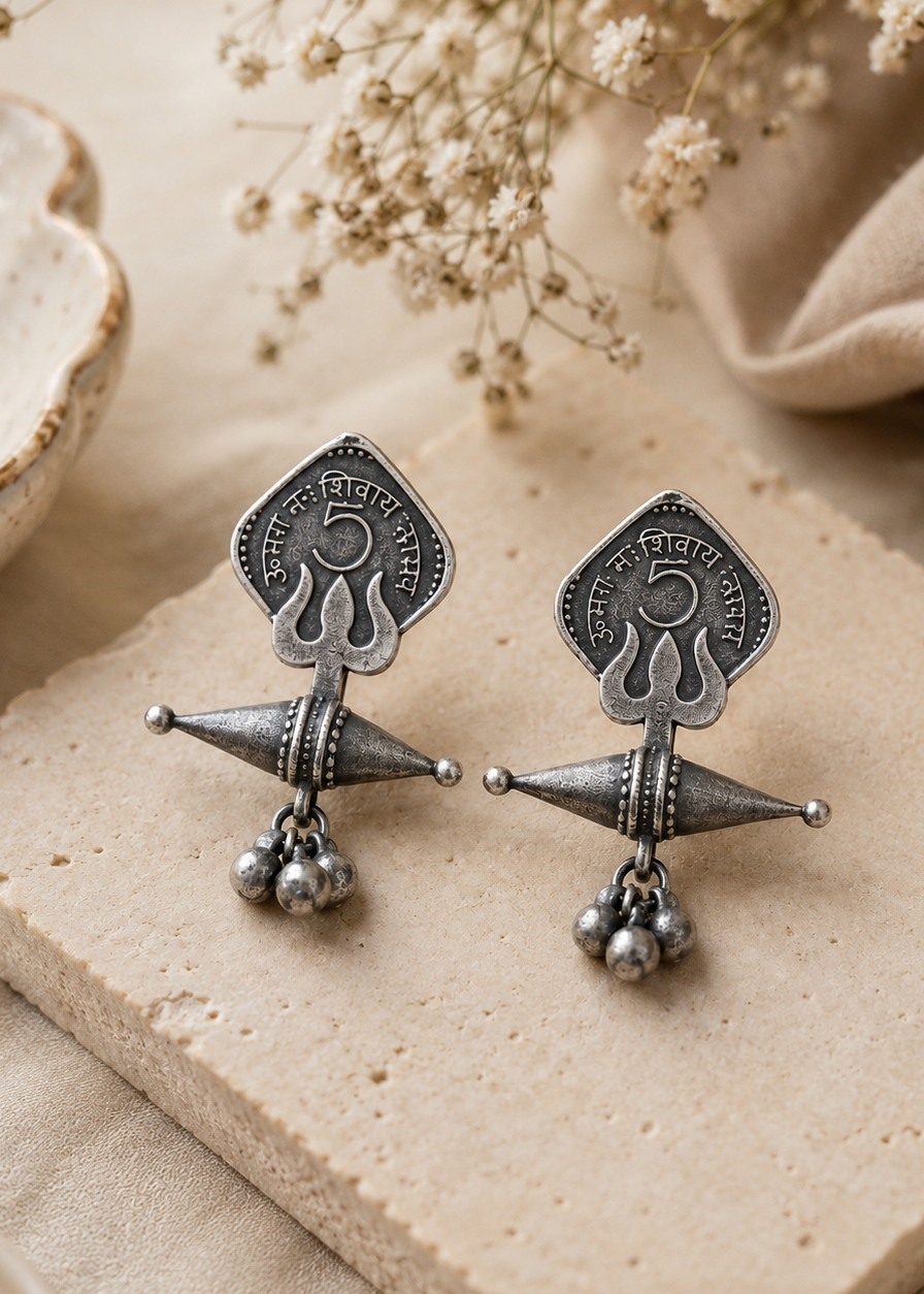 Trishul Ghungroo Earrings