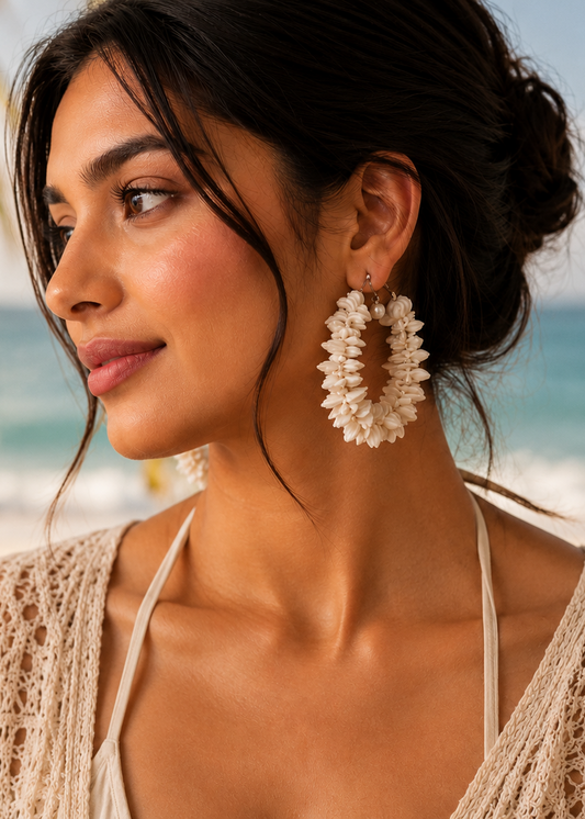 Coastal Bloom Shell Hoops