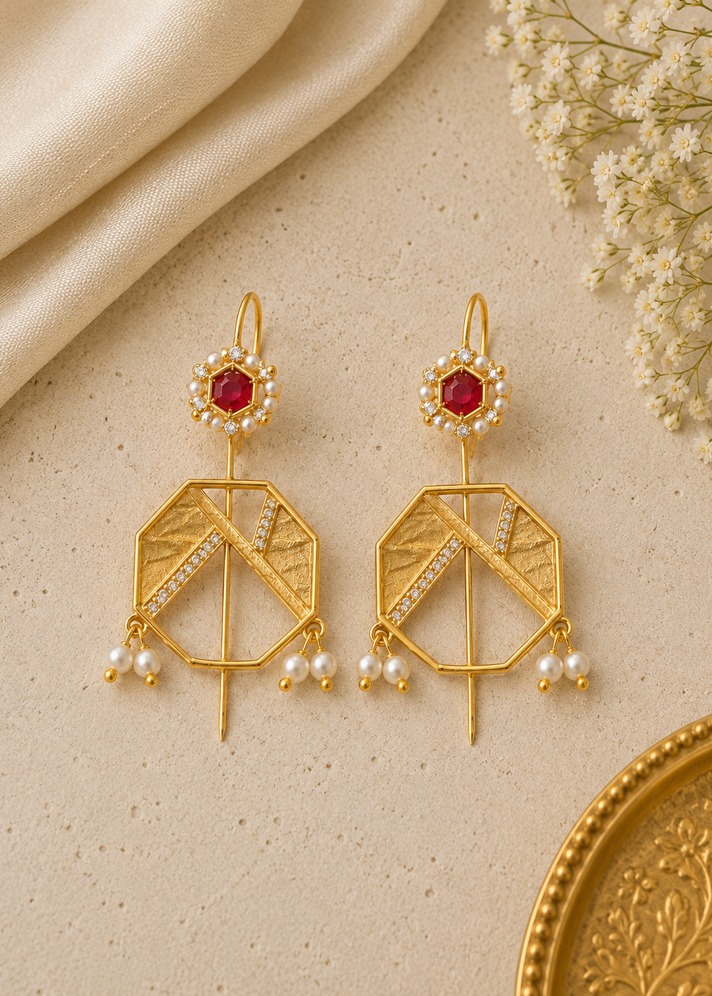 Noor Kites Ear Pins (Red)