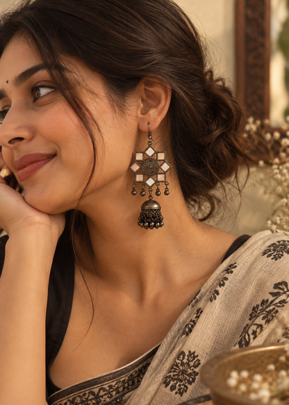 Noor Jharokha Jhumkas