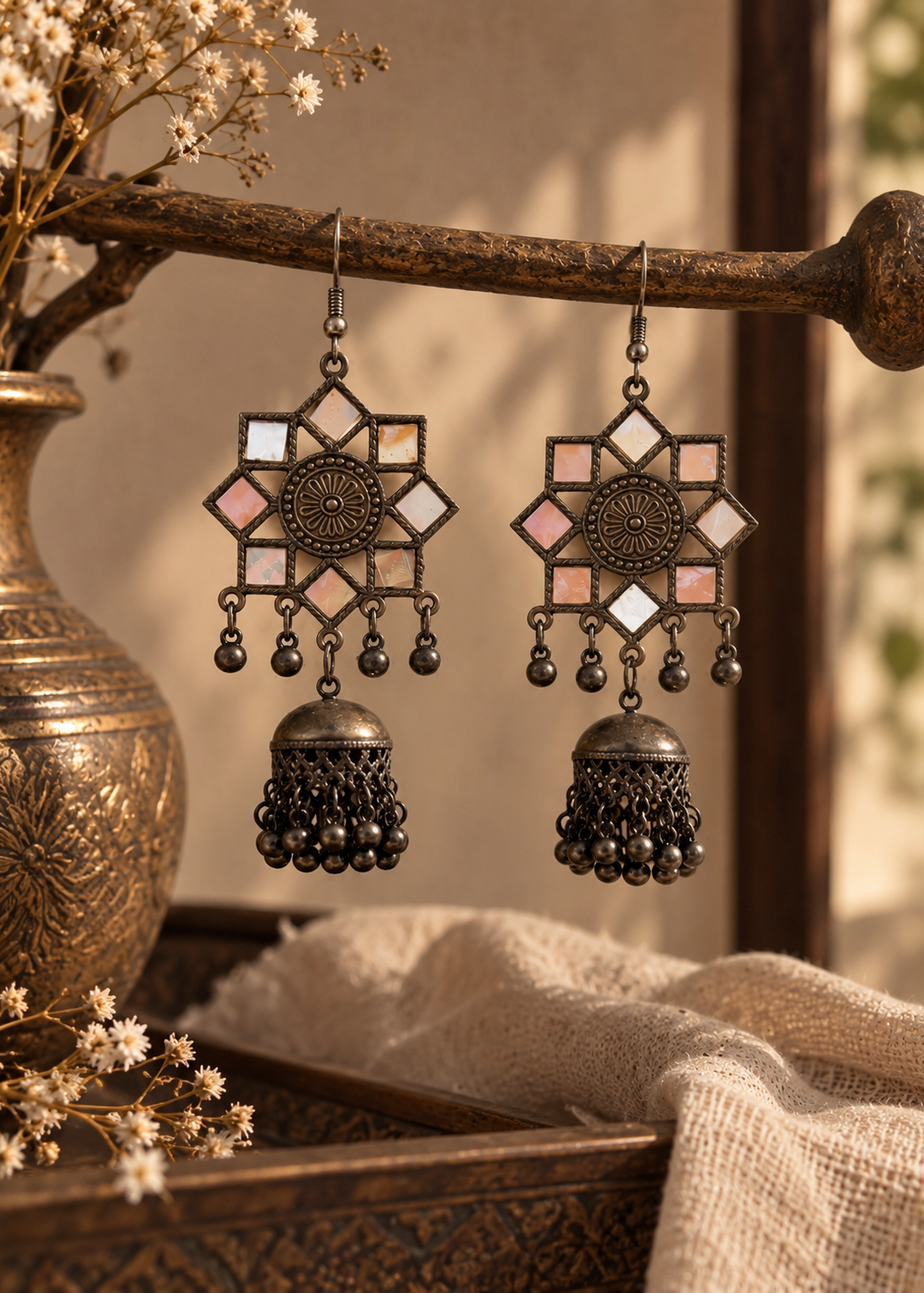 Noor Jharokha Jhumkas