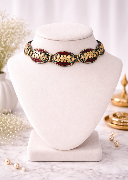 Gulab Gold Afghani Choker