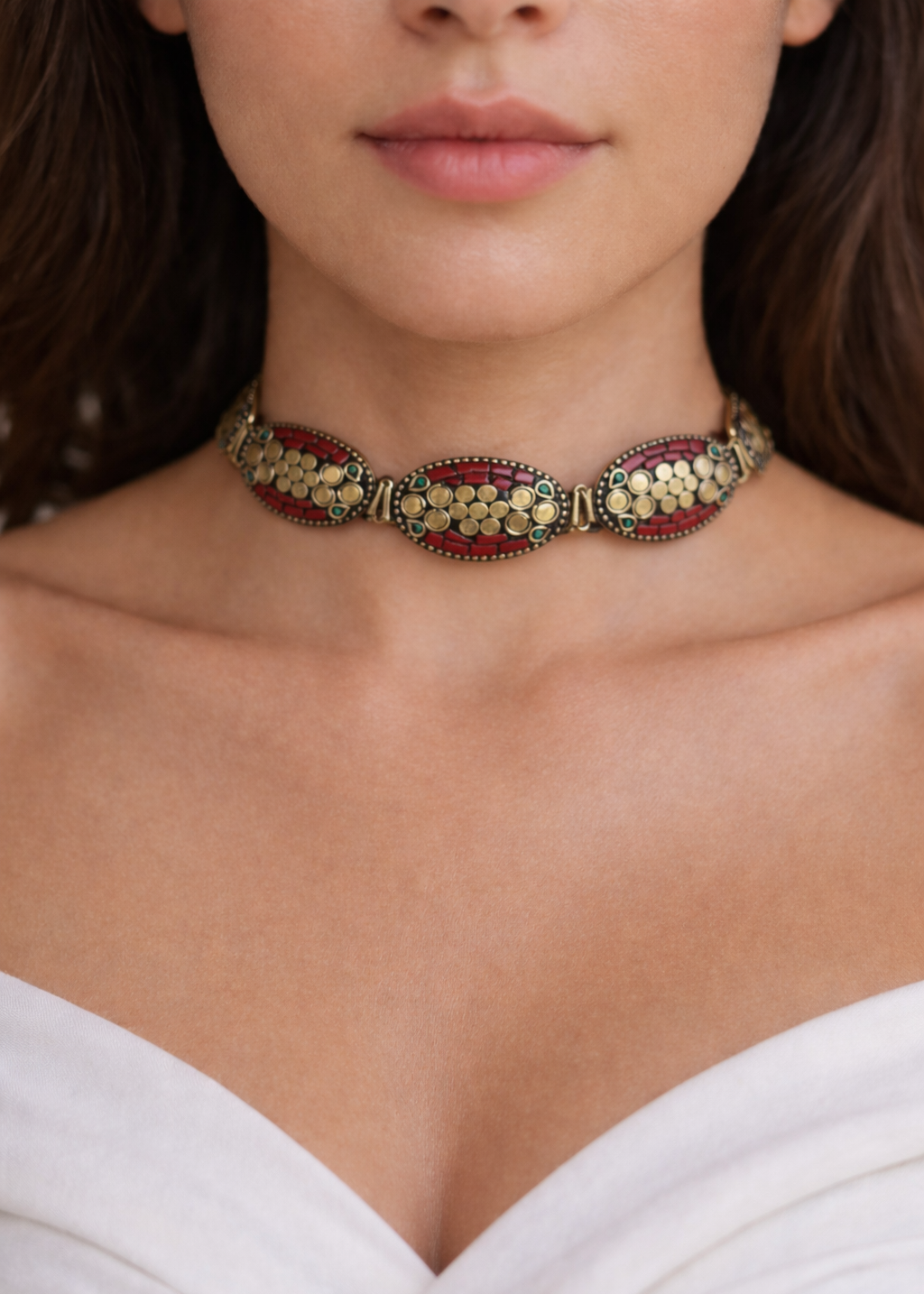 Gulab Gold Afghani Choker