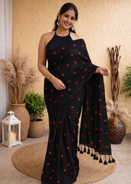 Black & Red Love Khadi