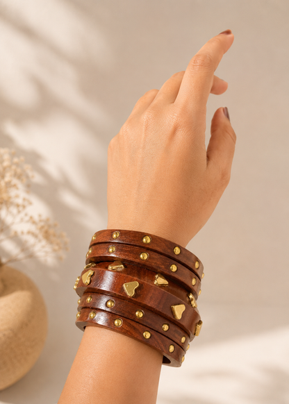 Rustic Hearts Bangle Stack
